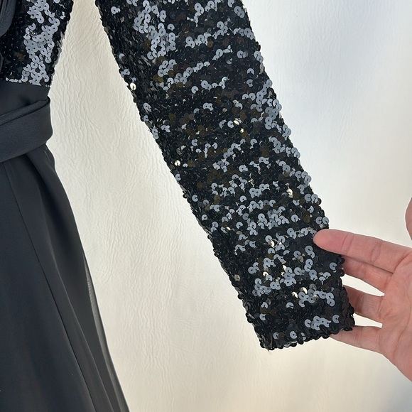 Vintage Sequin Chiffon Maxi Dress - Picture 4 of 11